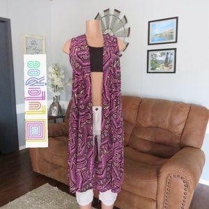 NWT LulaRoe Sleeveless Joy Kimono Duster Size S